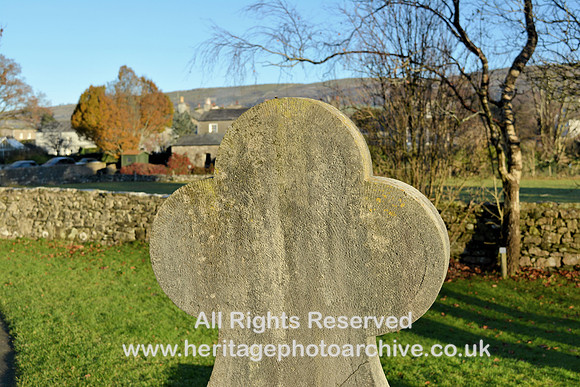 HRS 7777 Cartmel Priory carved tombstone