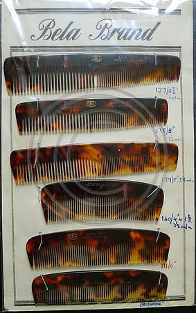 Milnthorpe Mill, Old Combs, Bela brand tortoise shell comb card