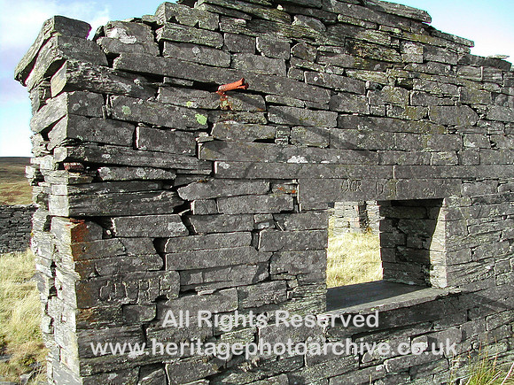 HRS 1086 Rhiwbach quarry graffiti on slate wall 2003